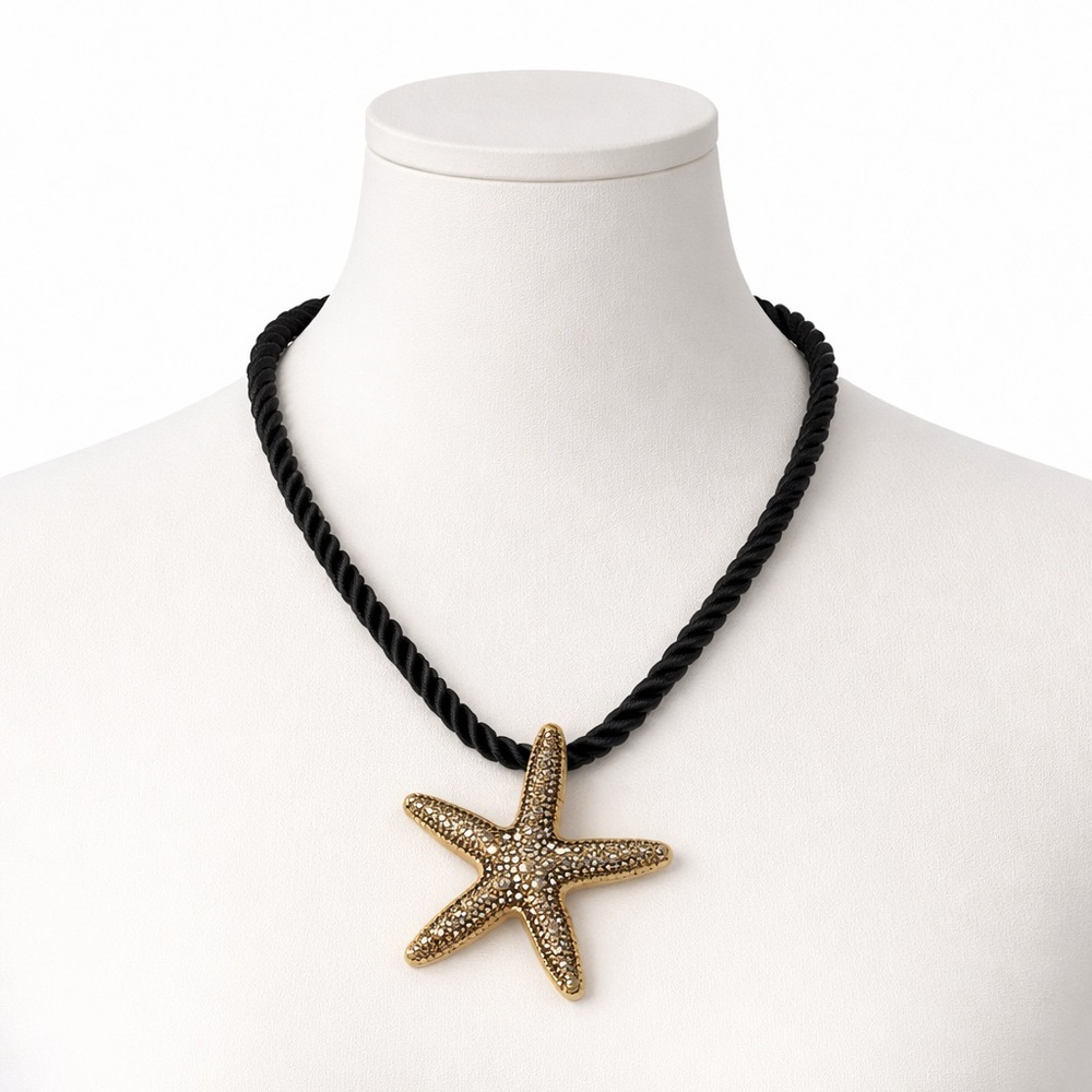 Gold Starfish Pendant Necklace